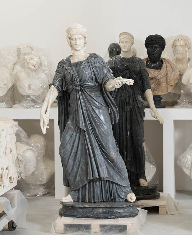 Ancient Roman statues of the Torlonia Collection whose restoration has been funded by Bvlgari in the frame of its patronage initiatives. Ancient Roman statues of the Torlonia Collection whose restoration has been funded by Bvlgari in the frame of its patronage initiatives.