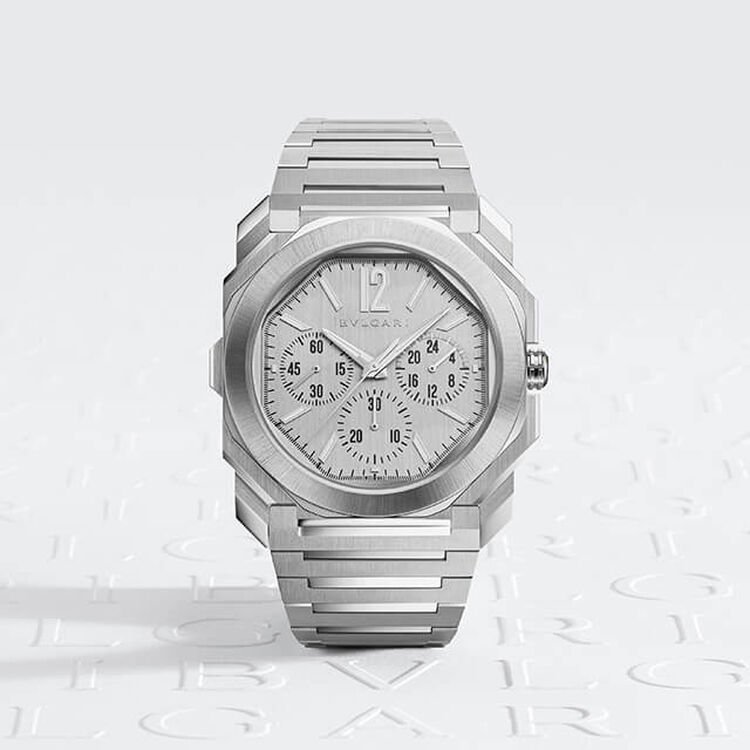 Octo Finissimo watch with extra-thin mechanical manufacture chronograph.