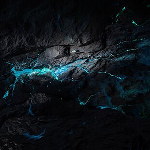 Creative shot of labradorite, the gemstone that inspired the Bulgari Le Gemme Orom fragrance.