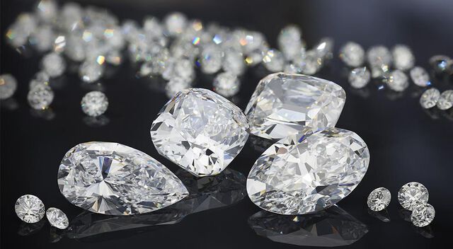 Diamonds in black background Diamonds in black background
