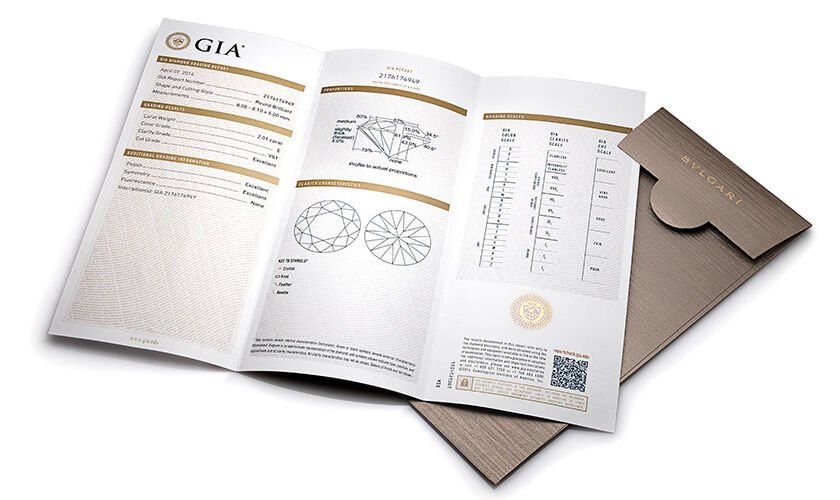 gia证书由于我们在甄选钻石时的谨慎与专注,bvlgari宝格丽钻石以其
