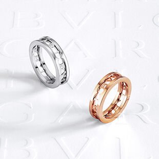 Bzero1 rings in rose and white gold.
