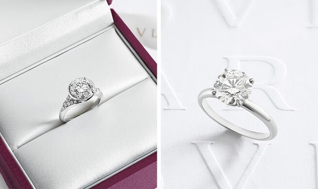 ブルガリのブライダルジュエリー エンゲージ リングとウェディング リング ブルガリのブライダルジュエリー エンゲージ リングとウェディング リング