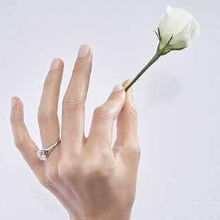 Picture with two hands holding couple rings.