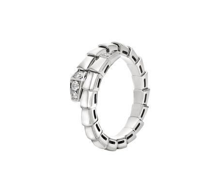 White gold Serpenti Viper Ring with 0.21 ct Diamonds
