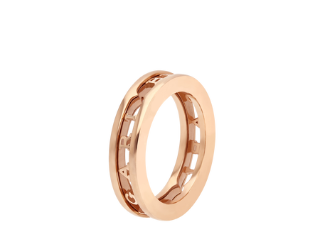 BVLGARI B.ZER01 ローズゴールド・ホワイトセラミック 61号 B.zero1 Ring Rose gold,White gold,Yellow gold with No