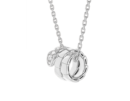 White gold Serpenti Viper Necklace with 0.63 ct Diamonds | Bulgari