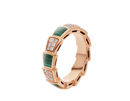 Rose gold Serpenti Viper Ring with 0.53 ct Diamonds Bulgari