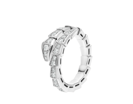 White gold Serpenti Viper Ring with 0.59 ct Diamonds Bulgari