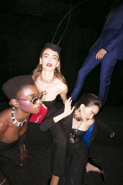 Models posing in a group