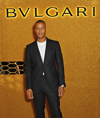 Heron Preston attending the event in a black and white look