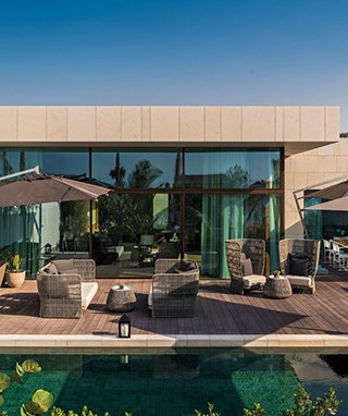 The beach villa in the Bulgari resort