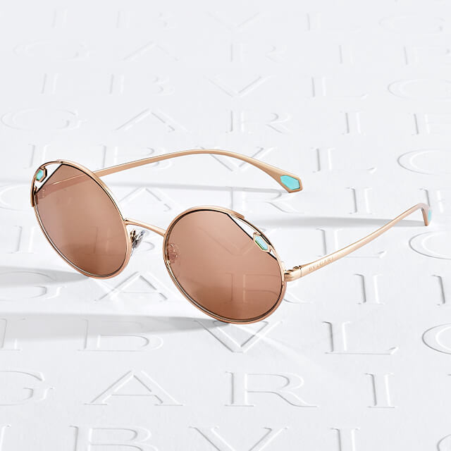bvlgari round sunglasses with writing