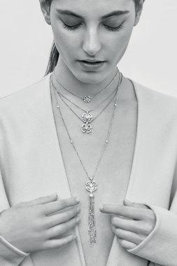A model wearing a necklace