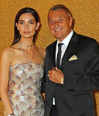 Lily Aldridge and Jean-Christophe Babin at the photocall