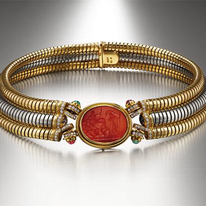 Bulgary Luxury Watch, Flared gold Tubogas watch-bracelet