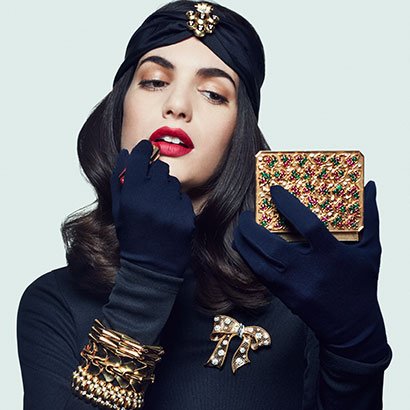 Model wearing a selection of Bvlgari creations