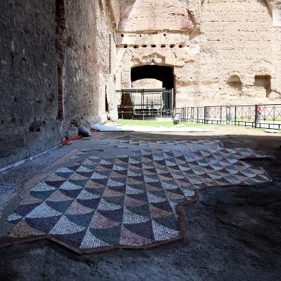 BATHS OF CARACALLA MOSAICS BACK TO COLOURS