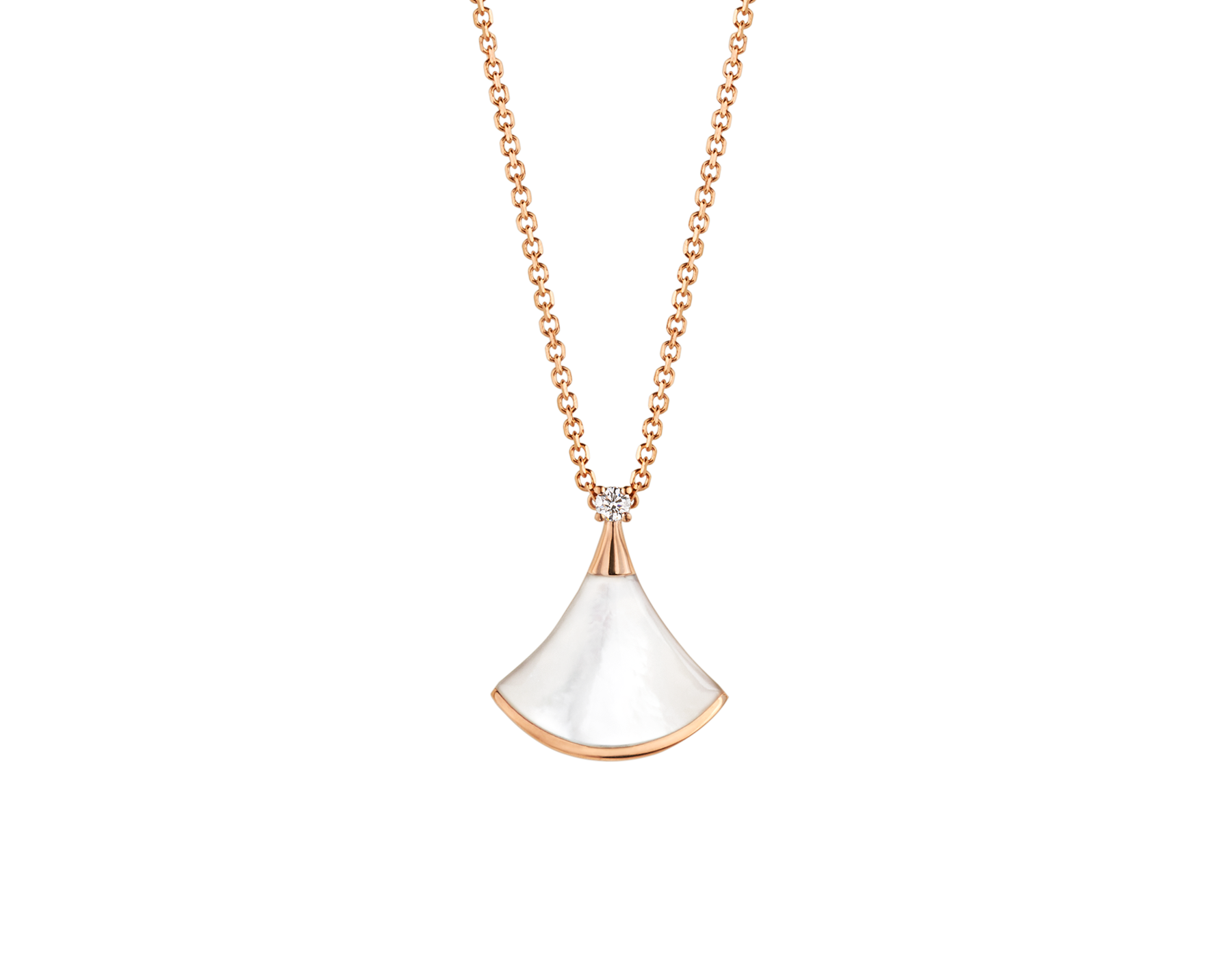 Rose gold DIVAS DREAM Necklace White with 0.03 ct Diamonds Mother