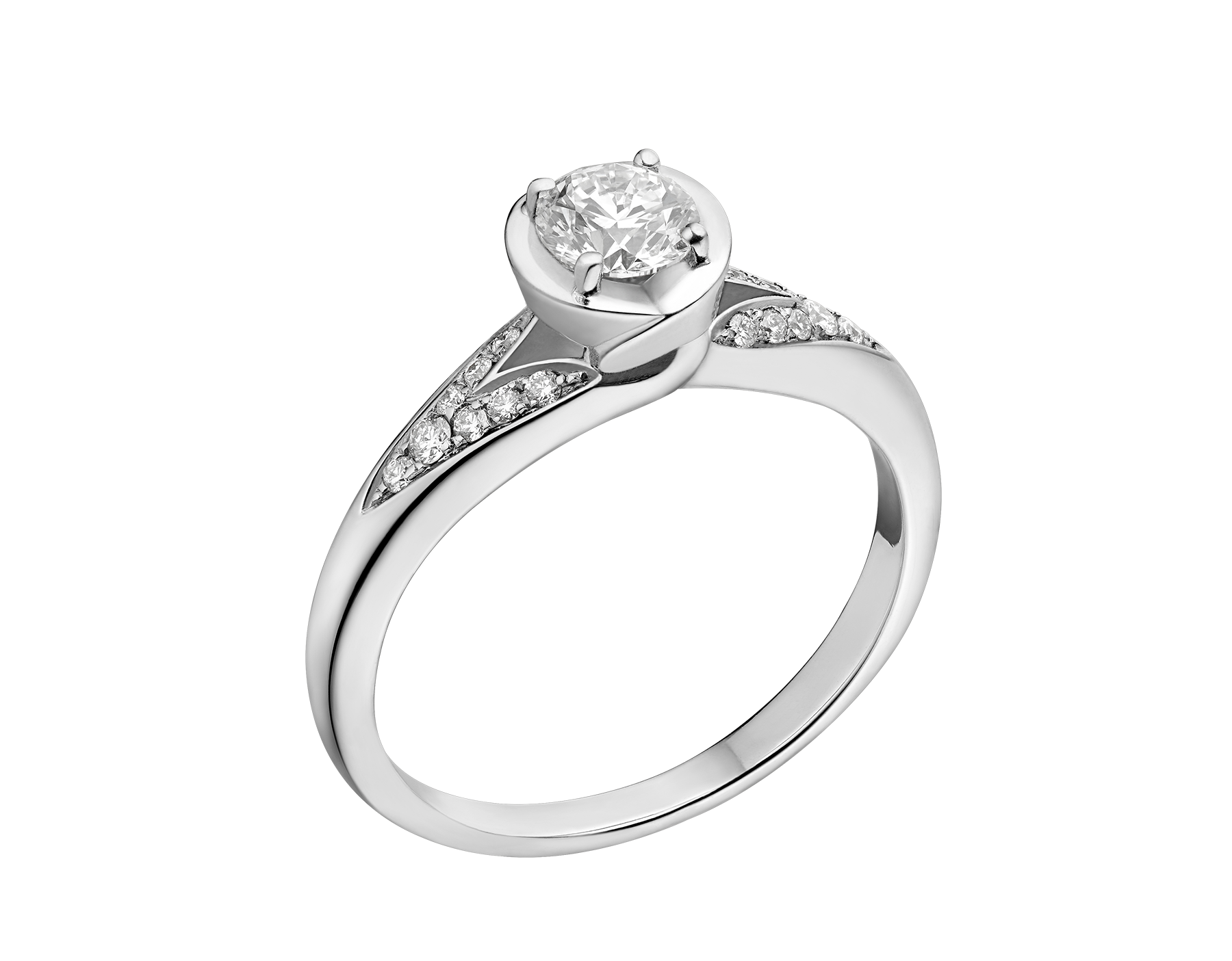 Incontro d Amore Anello in Platino con 0.4 ct Diamanti Bulgari Sito Ufficiale