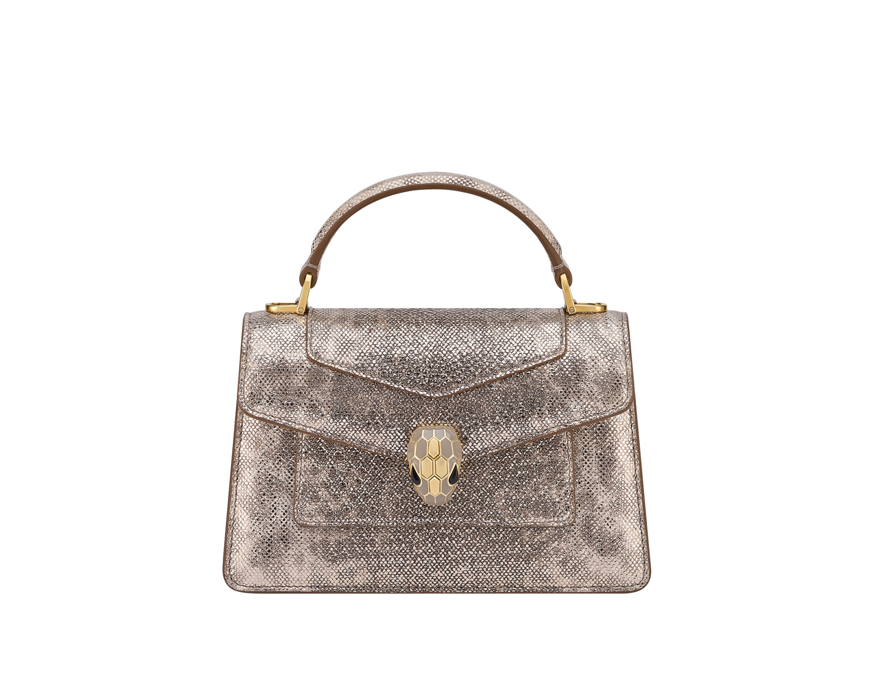 【BVLGARI】SERPENTI FOREVER MINI TOP HANDLE ショルダーバッグ Black Calf leather Serpenti Forever Mini Top Handle Bag