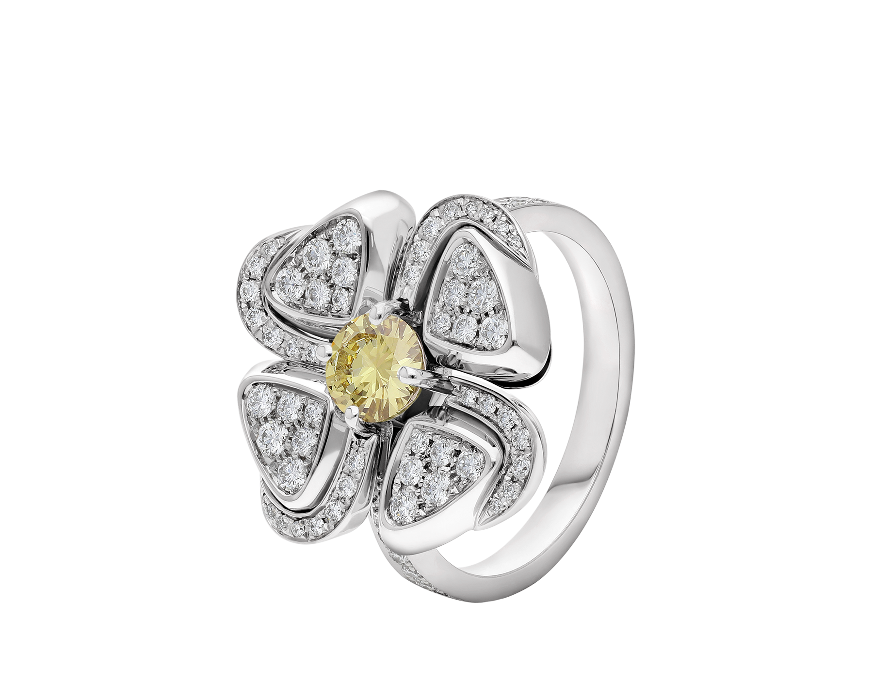 White gold Fiorever Ring with Yellow Diamonds,Yellow Diamonds