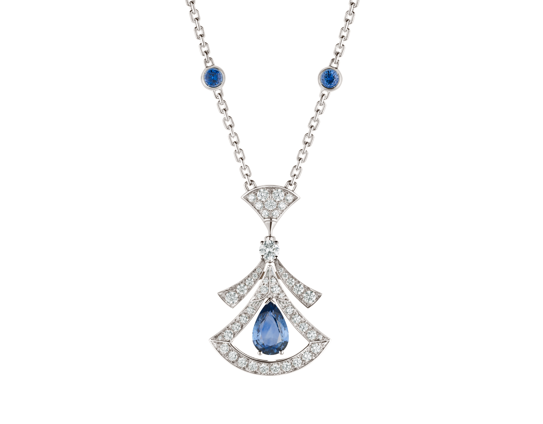 White gold Divas' Dream Necklace Blue with 0.86 ct Sapphires