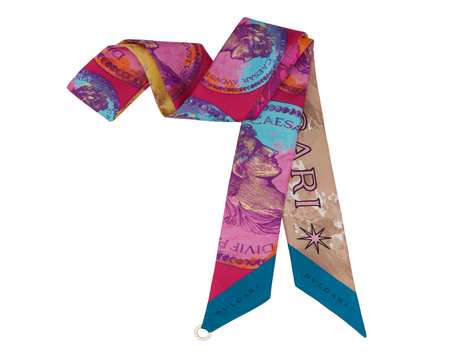 新品 BVLGARI ブルガリ ヘリテージ ミニシェリー ツイリー スカーフ