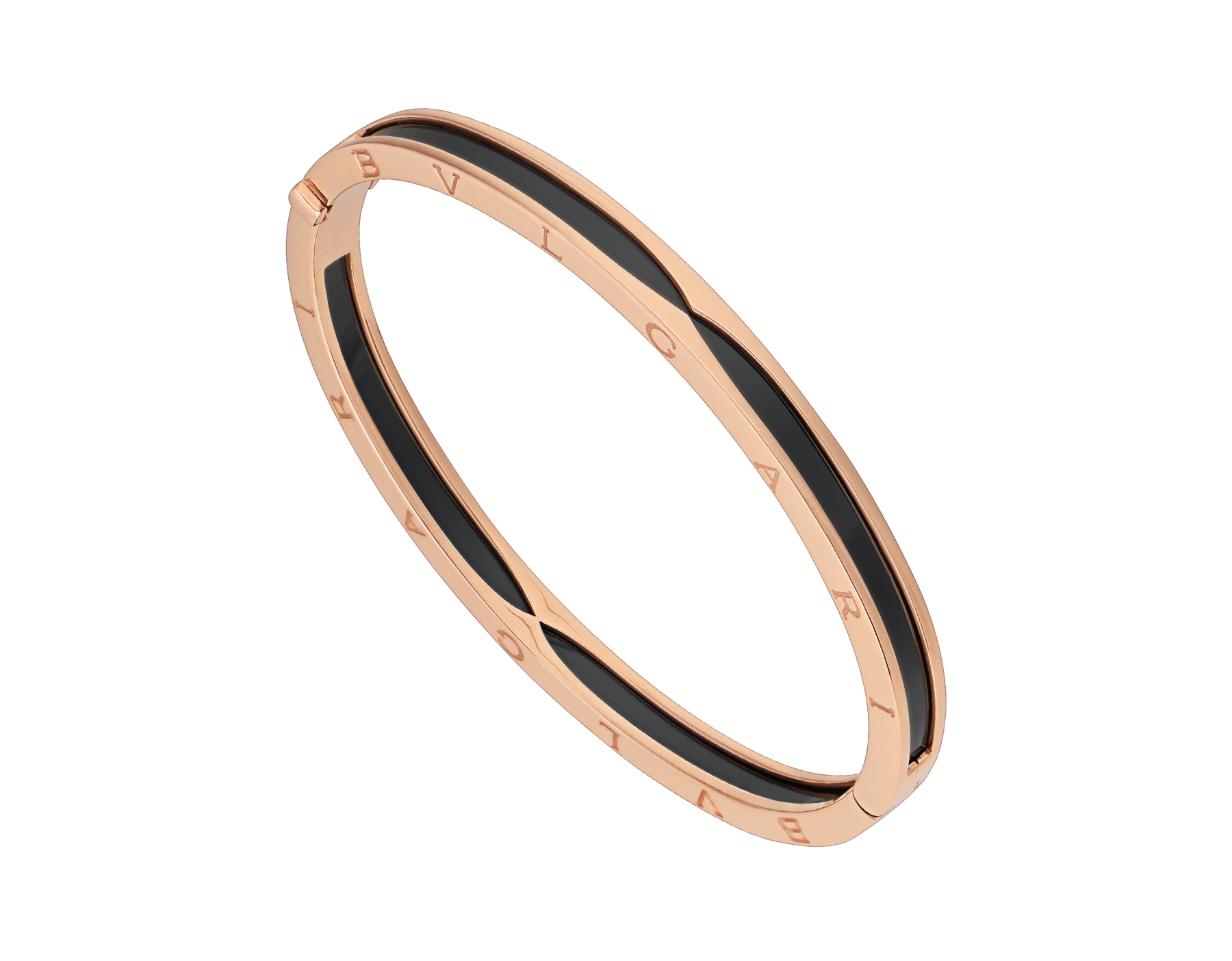 B Zero1 Bracelet 351415 Bvlgari B Zero1 Bangle Bracelet In 18 Kt Rose Gold With Black Ceramic Br857618 Image