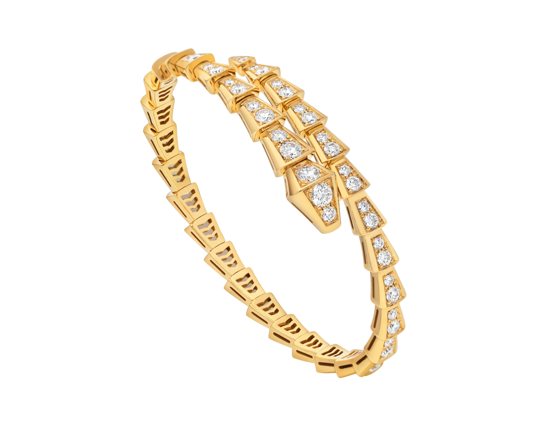 Yellow gold Serpenti Viper Bracelet Yellow with 2.76 ct Diamonds Bulgari Official Store