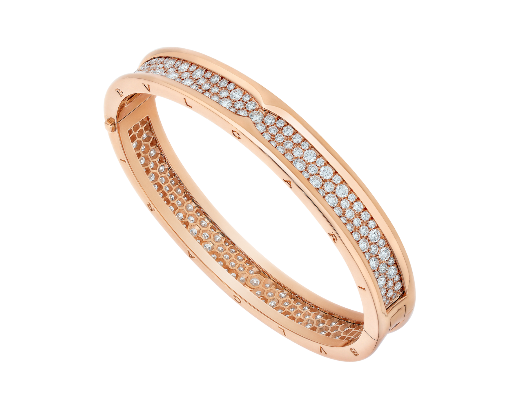 Rose gold B.zero1 Bracelet with 4.24 ct Diamonds Bulgari Official Store