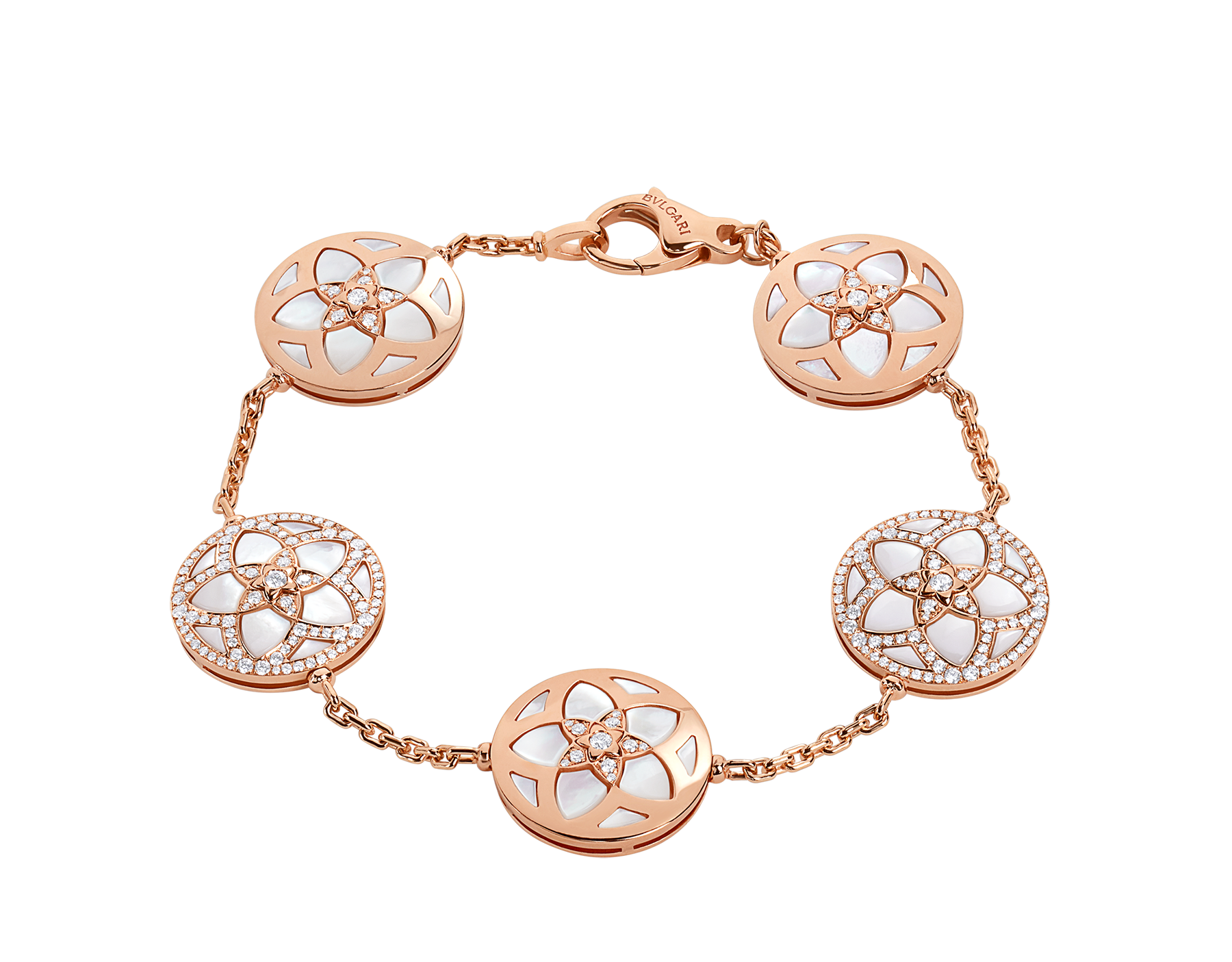 Rose gold Jannah Flower Bracelet White with 0.82 ct Diamonds